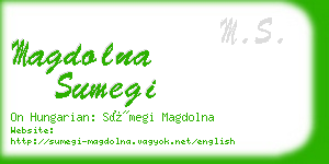 magdolna sumegi business card